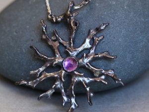 Winter Coral Medallion with Amethyst