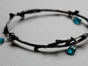 Spring Twig Bangle with Apatite